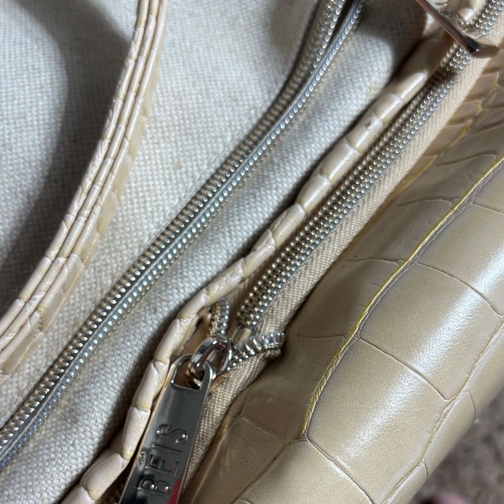 Beis weekender bag‎ beige snakeskin mixed media travel suitcase attach carry on - Picture 5 of 5